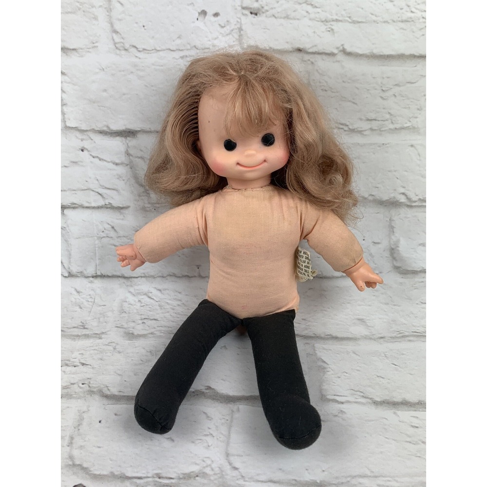 12" Goldberger Baby Doll Plush Body Vinyl Head Girl Toy 1974 Made in Hong Kong